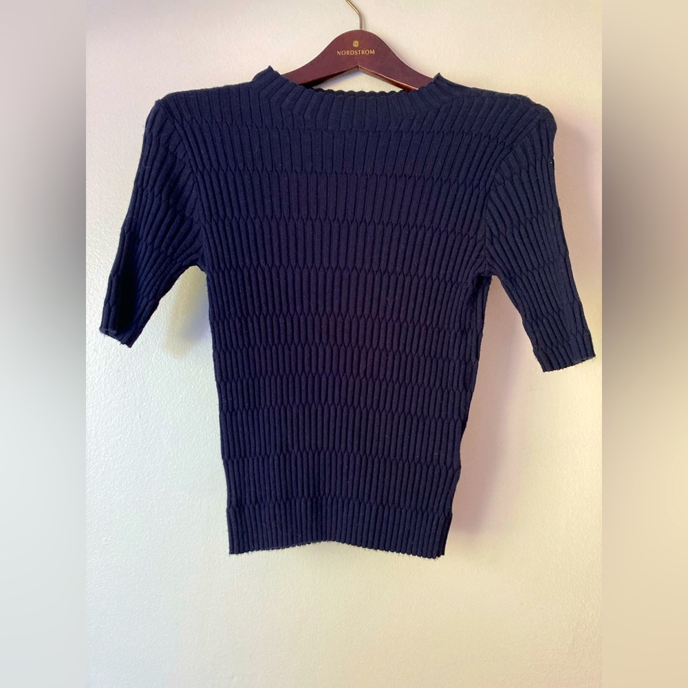 H&M mockneck short sleeved sweater Size Small Navy